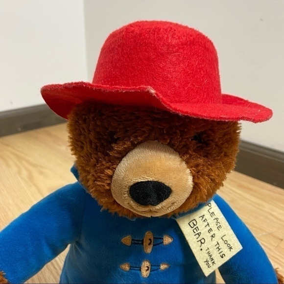 Paddington Bear Plush Stuffed Animal Hat Coat Blue Red Kids Toy Brown - Picture 4 of 6